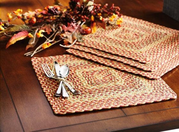 Montaague Placemats - Set Of 4 - 4 Pc Set, Brown