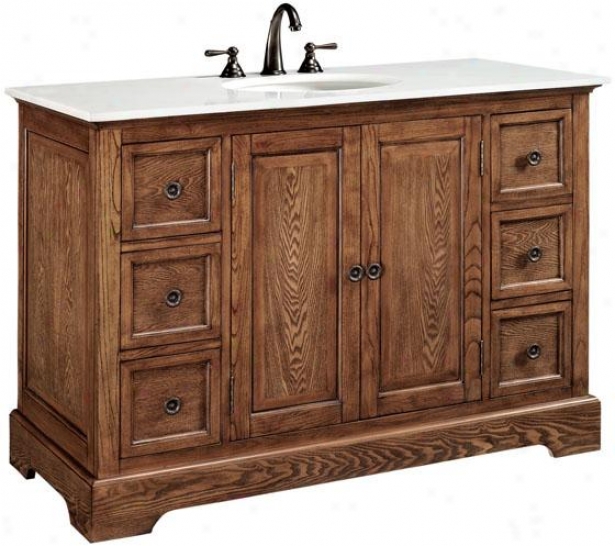 "montaigne Bathroom Vanity Attending Doors - 35""hc49""w, Brown Oak"