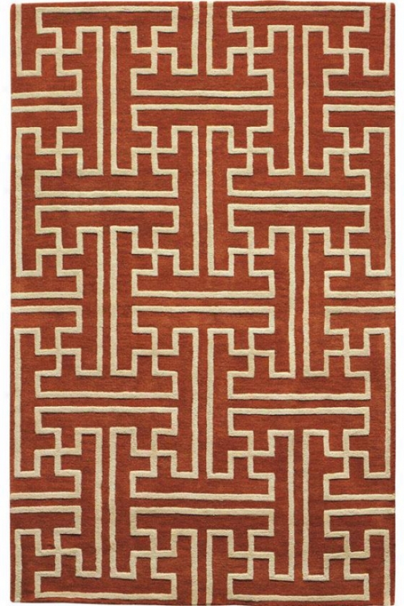 "montaigne Collection Maze Area Rug - 3'6""x5'6"", Coral"