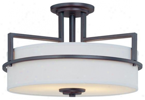 "montego Semi-flush Mount Light  -9""h X 16.25""w, Bronze"