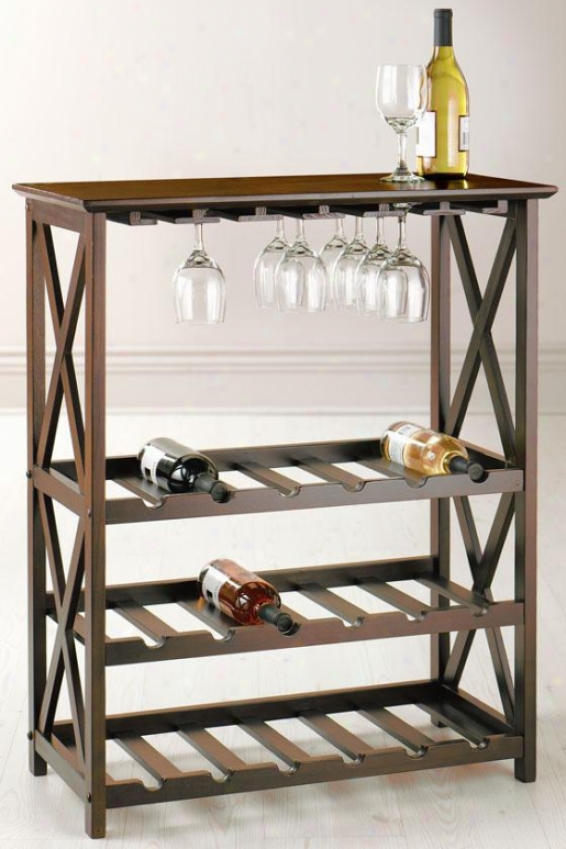 "montego Wine Rack - 36""x28.5""x14"", Brown Wood"