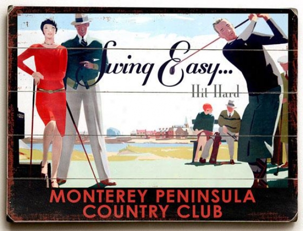 "monterey Country Club Wooden Sign - 14""h X 20"""w, Multi"