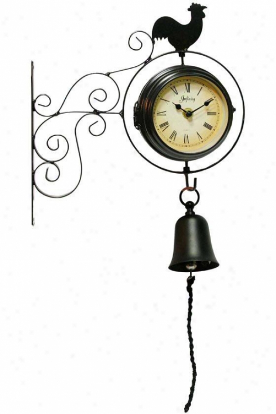 "morning Bell  Indoor Outdoor Clock -1 3.75""h, Black"