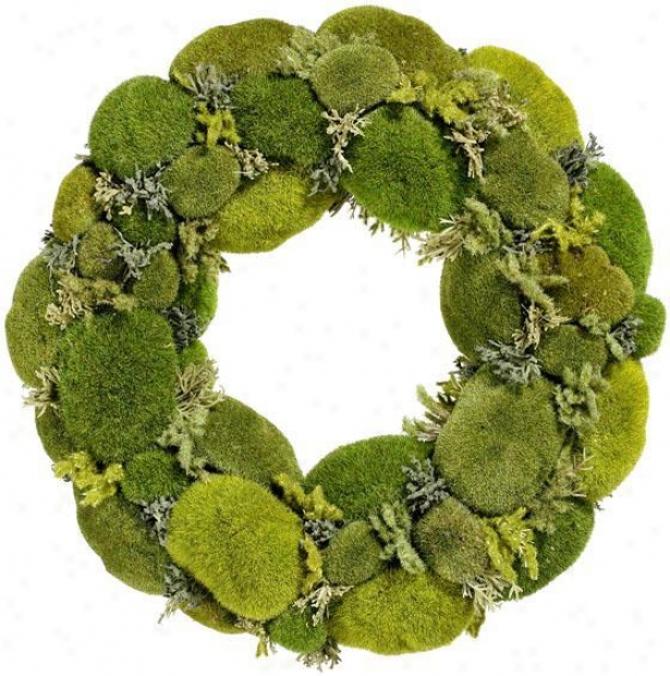 "moss Wreath - 15""d, Green"