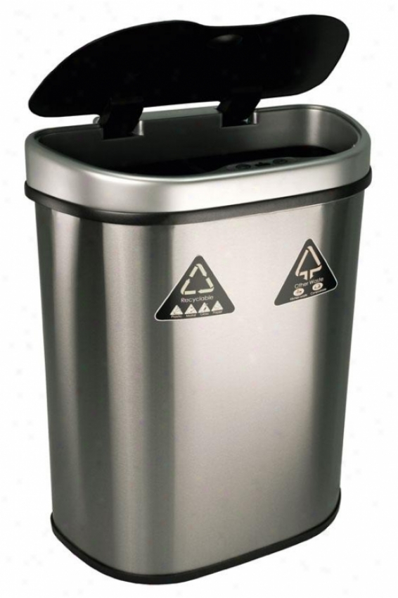 Motion Detector Recycling Bin - 18.5 Gallon, Brushef Stainls