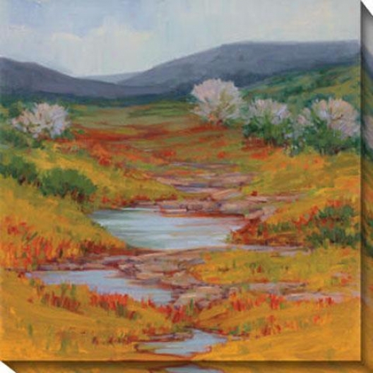 Mountain Stream I Canvas Wall Art - I, Gold