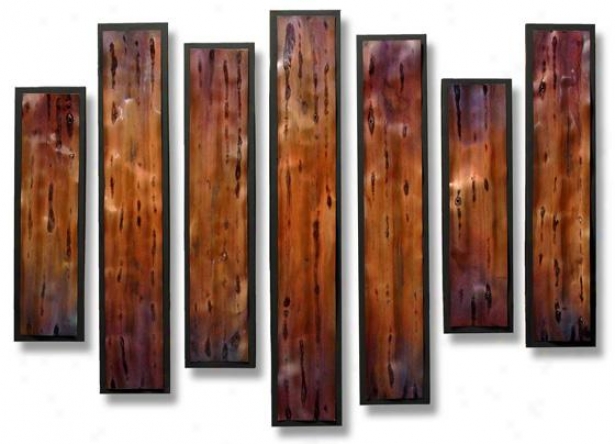 Multiplicity Wall Sculpture - Set Of 7 - S/7 46hx36wx2d, C0pper