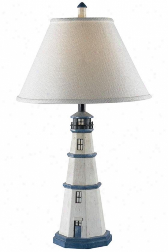 Nantucket Table Lamp - Pale Fabric, White