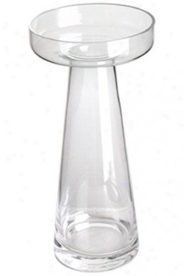 "narrow Clear Glass Candleholder - 9""x5"", Perspicuous Glass"