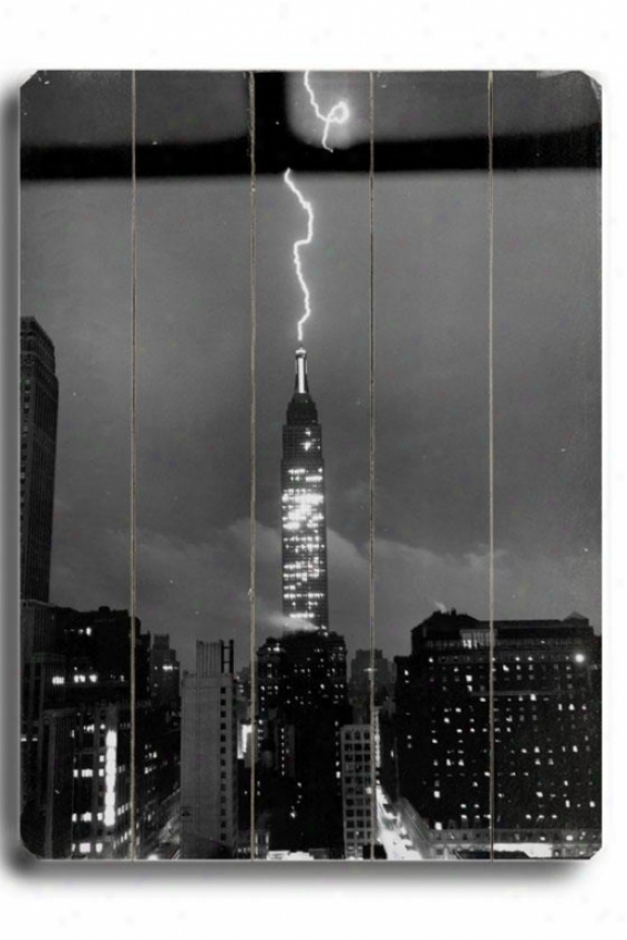 "new York City Lightning Woody Sign - 20""h X 14""w, Black"
