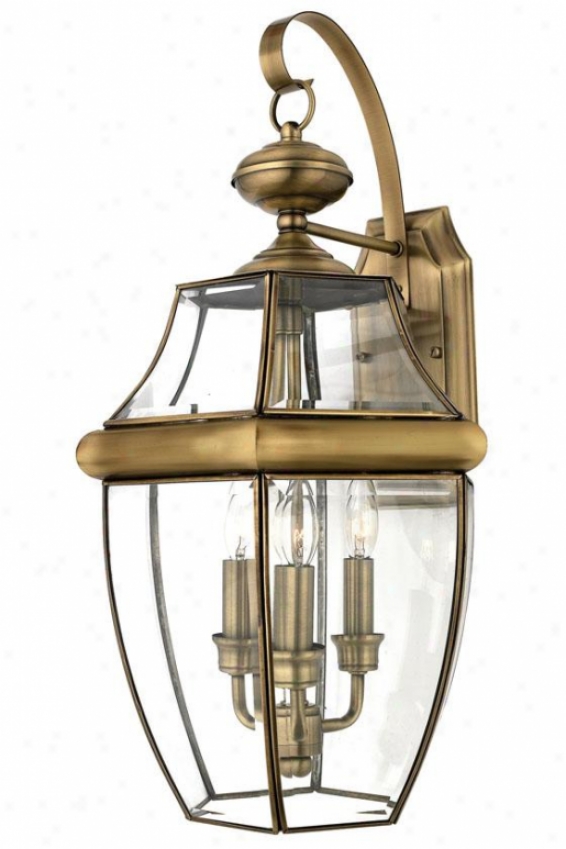 Newbury 3-light Outdoor Wall Lantern - Large/3-light, Copper Brass