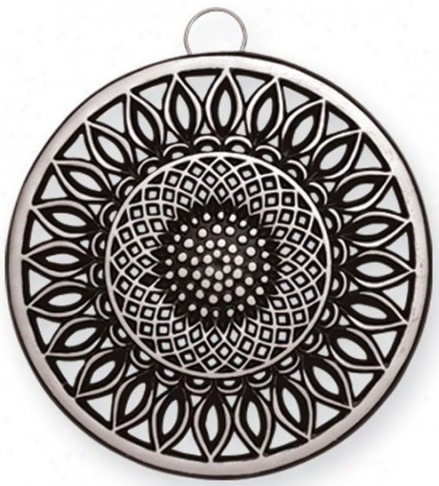 "nickel Sunflower Trivet - 7.75""d, Silver"