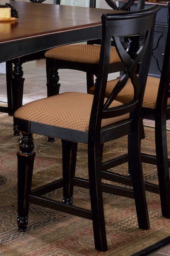 Northerj Heights Counter Stools - Set Of 2 - Honey Fabric, Black