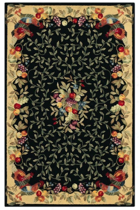 "nourison Rooster Garden Area Rug - 5'3""x8'3"", Black"