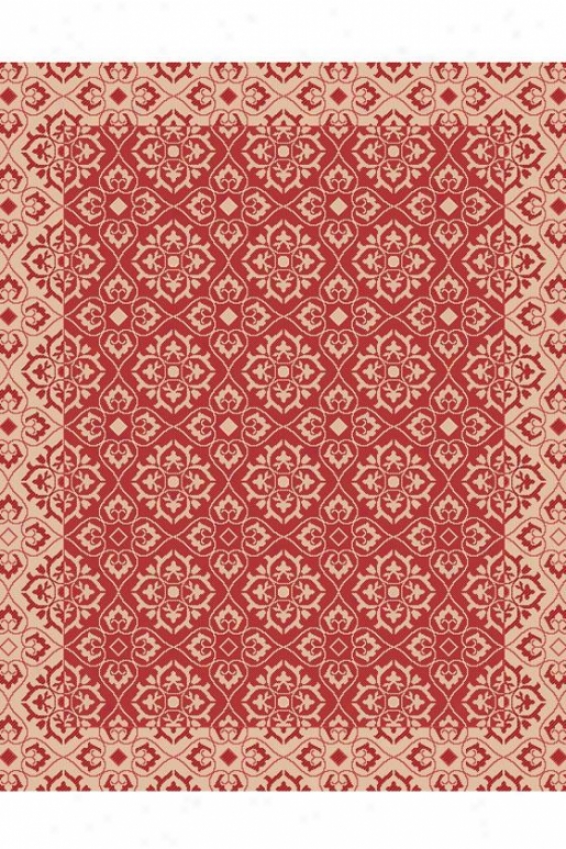 "nouveau - 2'7""x5', Red/creme"