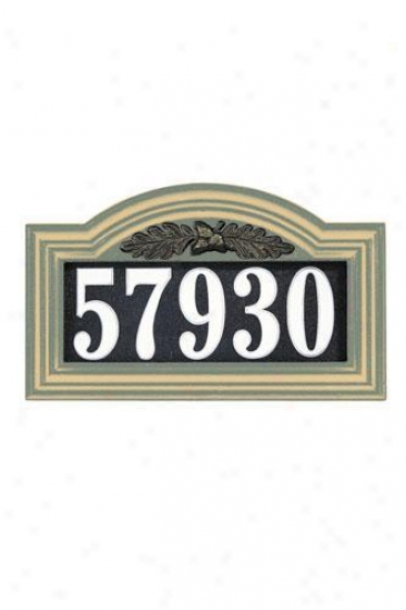 Oaak Leaf One-line Illuminated Arch Address Plaque - Oak Leaf Arch, Green