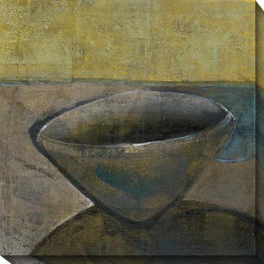 "ochre Bowl Canvas Wall Art - 40""hx40""w, Green"