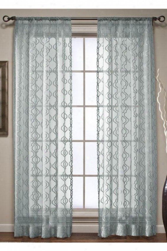 "ogee Drapery Panel - 84""h X 50""w, Blue"