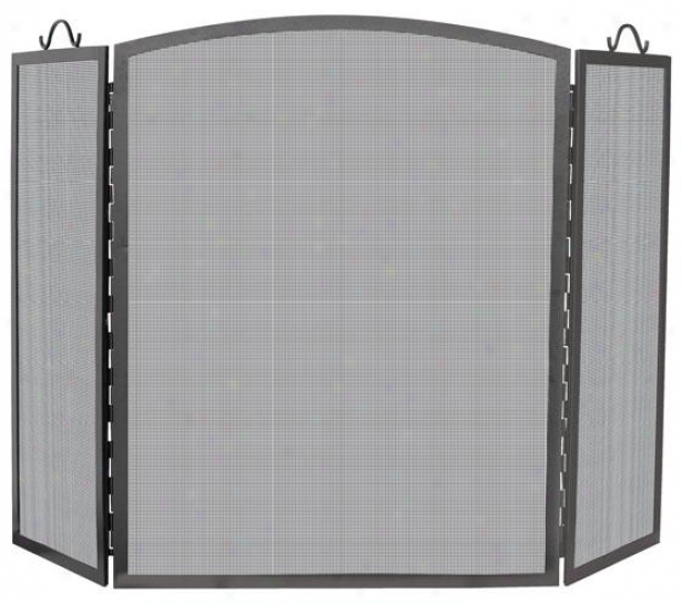 "olde World 3-panel Fierplace Screen - 36""hx56""wx2""d, Charcoal Hoary"