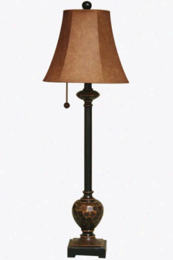 "olivia Bufffet Lamp - 11""wx11""dx35""h, Bronze W/copper"