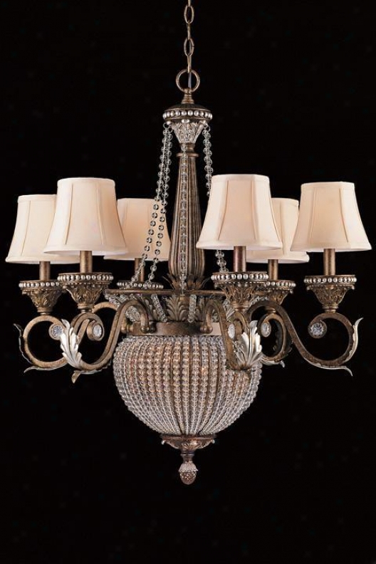 "one-tier Paris Flea Chandelier - 31.5""hx28""w, Brown Metal"