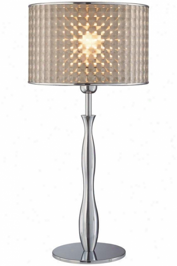 "optical Ta6le Lamp - 12""x25"", Silver Chrome"