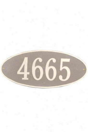 Oval One-line Estate Wall Address Plaque - Estate/one Line, Beige