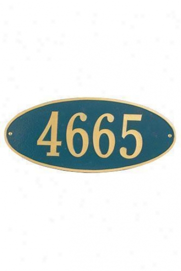 Oval One-line Stahdard Wall Address Plaque - Standard/1 Line, Ships of war Blue