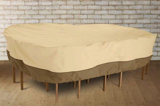 Oval/rectangular Table And Chair Set Cover - X Large, Pbbl/earth/bark