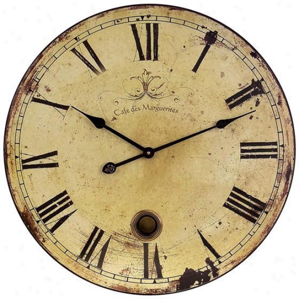 "oversized Wall Clock I - 23""d, Yellow"