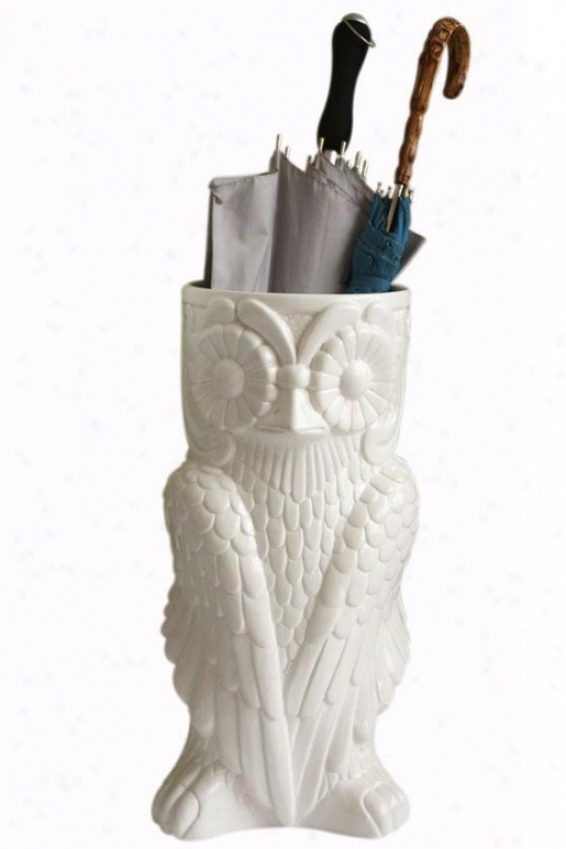 "owl Umbrella Stand - 19""hx9.5""w, White"