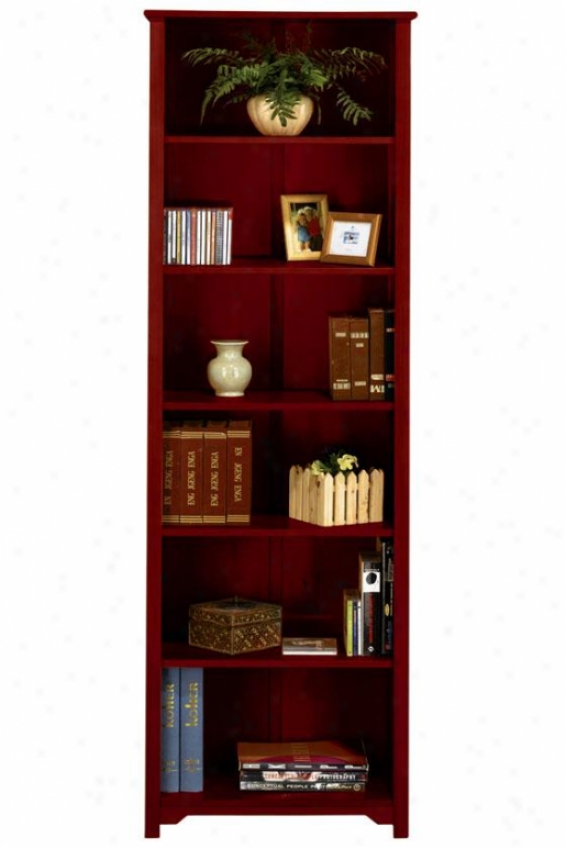 "oxford 24""w 6-shelf Bookcase - Six-shelf/24w, Maroon"