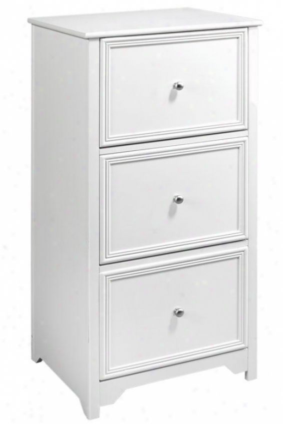 Oxford 3-drawer Letter-size File Cabinet - 3-drawer, White