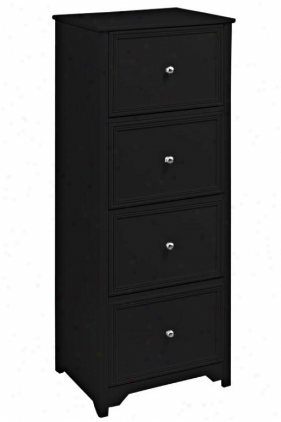 Oxforr 4-drawer Letter-size File Cabinet - 4-drawer, Black