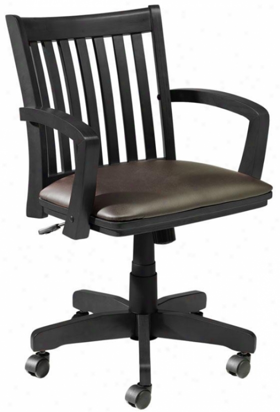 Oxford Adjustable-height Desk Chair - W/arms, Black