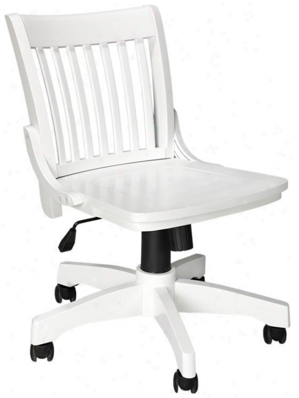 "oxford Adjustable-height Office Chair - 31""hx20""w, White"