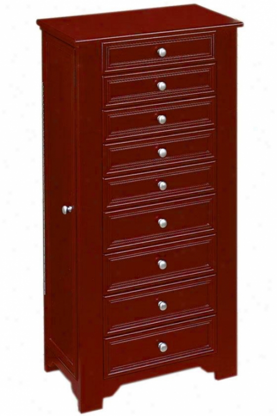 Oxford Jewels Armoire I - 8-drawer, Maroon