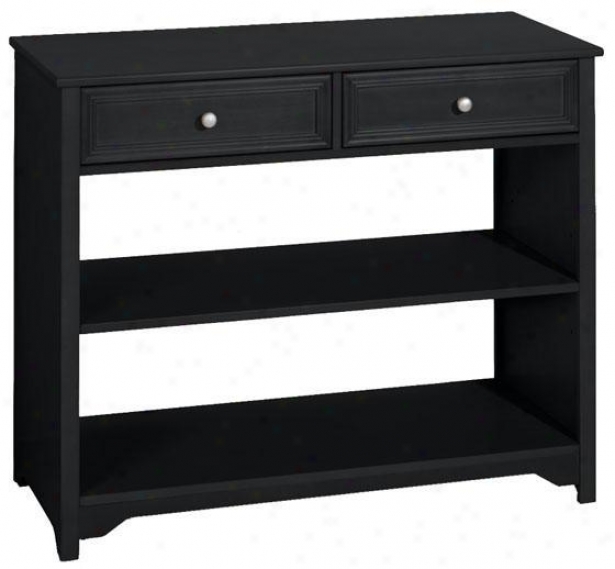 Oxford Two-drawer Sofa Console Table With Open Storage - Two-drawer, Black