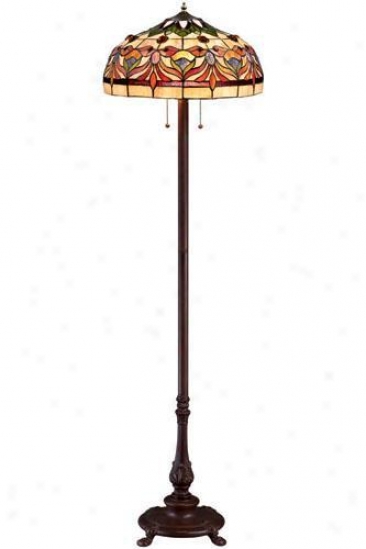 Oyster Bay Kaleidoscope Overthrow Lamp - Floor, Red