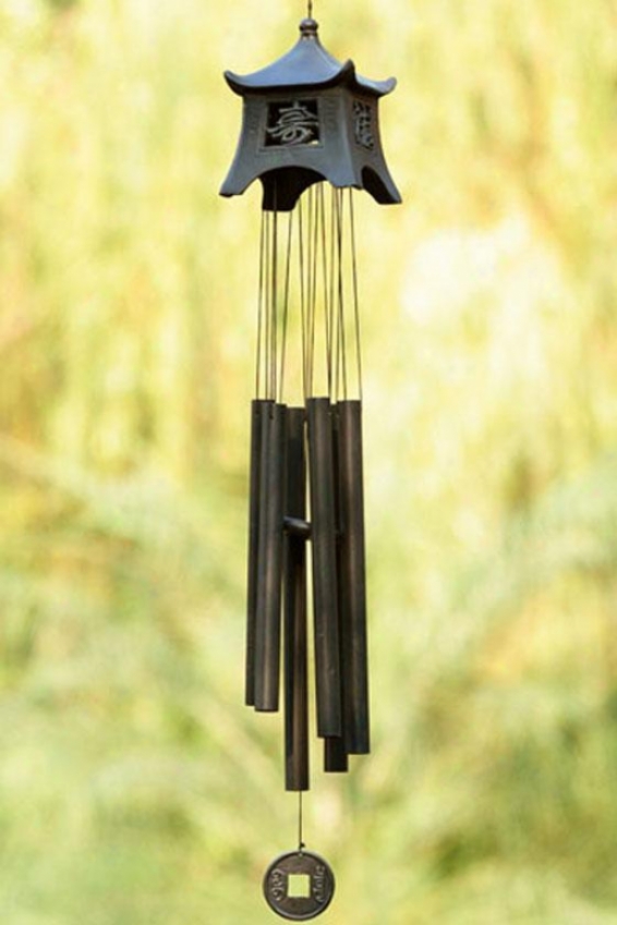 "pagoda Wind Chime - 23""hx5""wx5""d, Charcoal Gray"