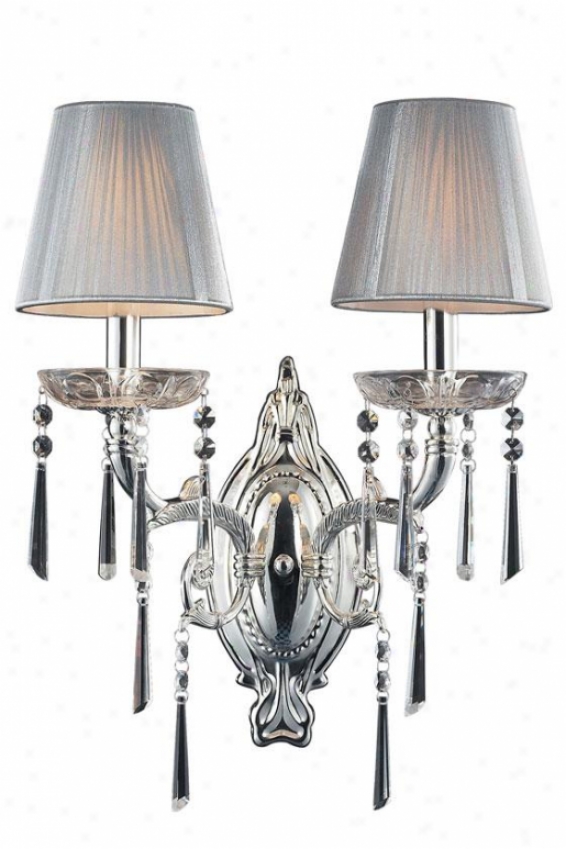 "palace 17""w Wall Bracket - 2-light, Polished Silver"