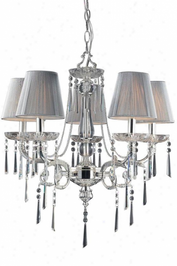 "palace 23""w Chandelier - 5-llight, Polished Silver"