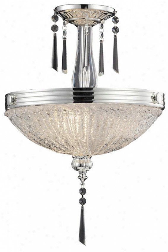 Palace Semi-flush Mount - 3-light, Polished Gentle