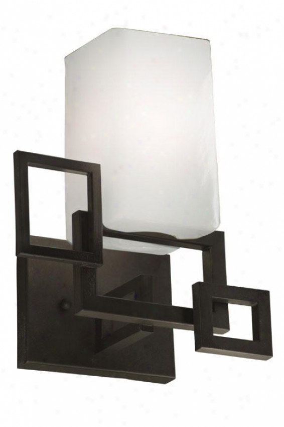 Palm Springs Sconce - One Light, Forged Irn Crmy