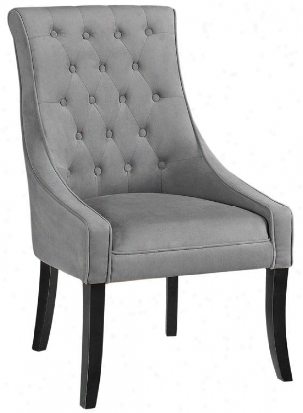 "pamela Tufted Chair - 41.5""hx24.5""w, Solid Vlvt Grey"