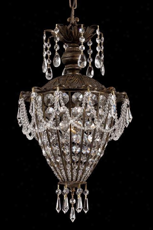 "paris Flea Crystal Mini Chandelier - 21""hx10.5""w, Black"