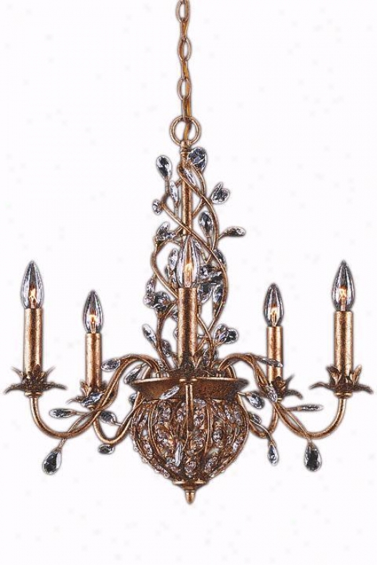 "paris Flea Crystal Seven-light Chandrlier - 23""hx22""w, Gold"