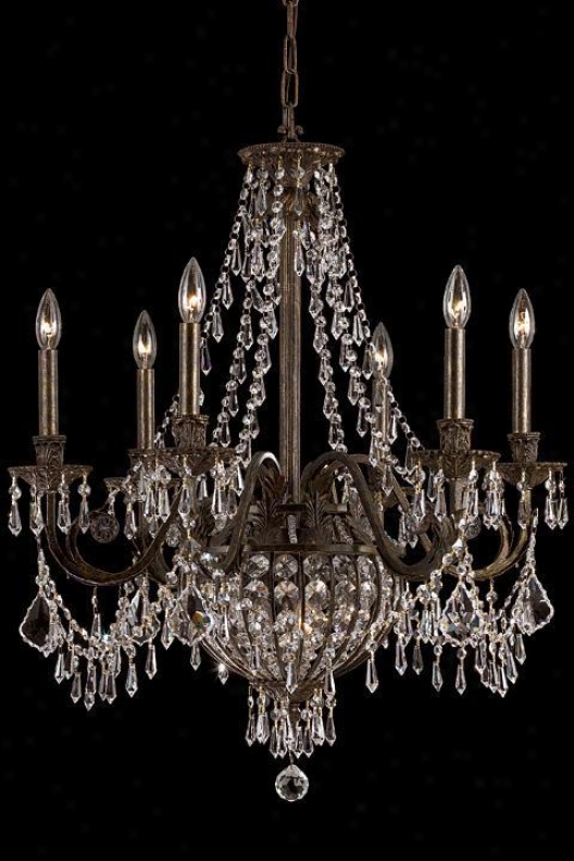 "paris Flea Nine-light Crystal Chandelier With English Bronze - 29""hx27""w, Black"