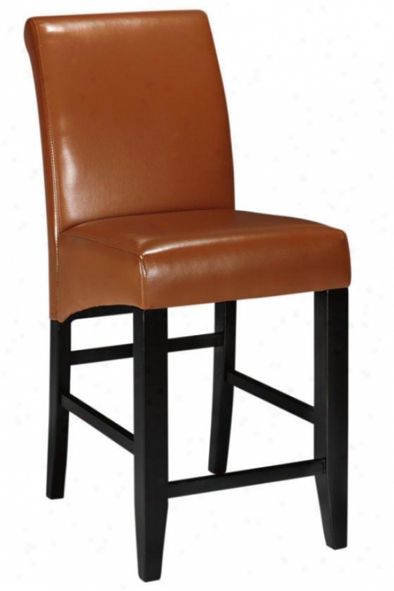 "parsons Rolled-backk Leather Reckoner Stool - 41""h, Coffee Brown"