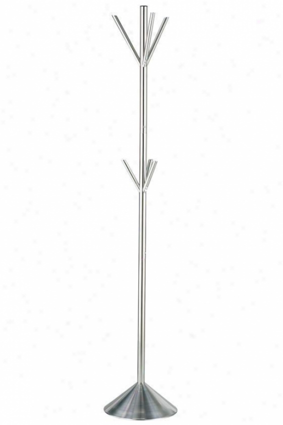 "pegs Coat Rack - 68""hx12""d, Satin Steel"